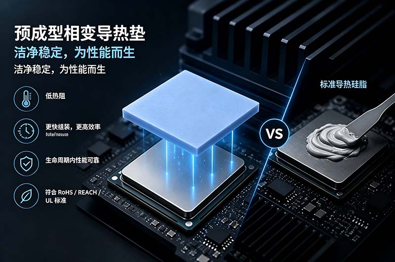预成型相变导热垫与导热膏对比 预成型相变导热垫与导热膏对比