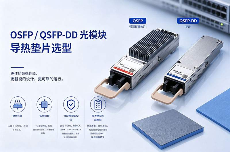 OSFP/QSFP-DD 光模块导热垫片选型 OSFP/QSFP-DD 光模块导热垫片选型